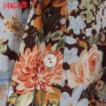 Tangada Women Retro Flowers Print crop Shirt Pearl Button Long Sleeve 2020 Chic Female Sexy Slim Shirt Tops SL152