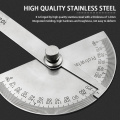 Handheld Angle Ruler Adjustable Protractor 180 Degree Gauge Stainless Steel Measuring Tool Woodworking DIY 0-100mm Clear Scale