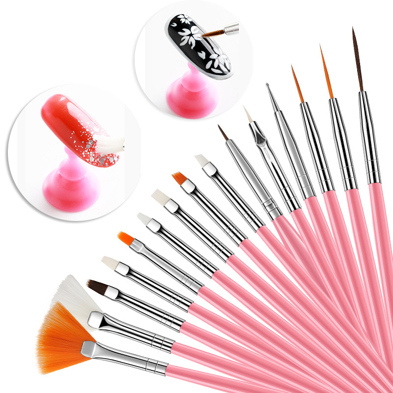 1Set Nail Brushes for Manicure Tools Painting Drawing UV Gel Polish Nail Art Brushes DIY Dotting Picking Pen Nail Art Decoration