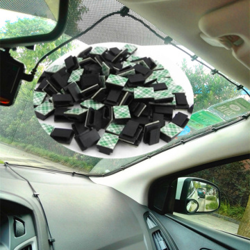 50pcs Black Adhesive Car Cable Clips Cable Winder Drop Wire Tie Fixer Holder Cord Organizer Management Desk Cable Tie Clamps