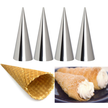 5PCS High Quality Conical Tube Cone Roll Moulds Stainless Steel Spiral Croissants Molds Cream Horn Cake Bread Mold