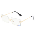 Fashion Square Rimless Sunglasses New Women Small Sun glasses Shades Luxury Brand Metal Sunglass UV400 Eyewear