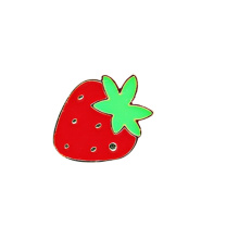 Customized logo Cute Metal Fruit Strawberry Brooch Pin