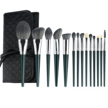 14pcs wholesale makeup brush set with leather bag