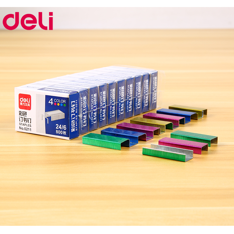Deli Colored Staples 24/6 2400 pcs Staples for Stapler Paper Binding Stationary