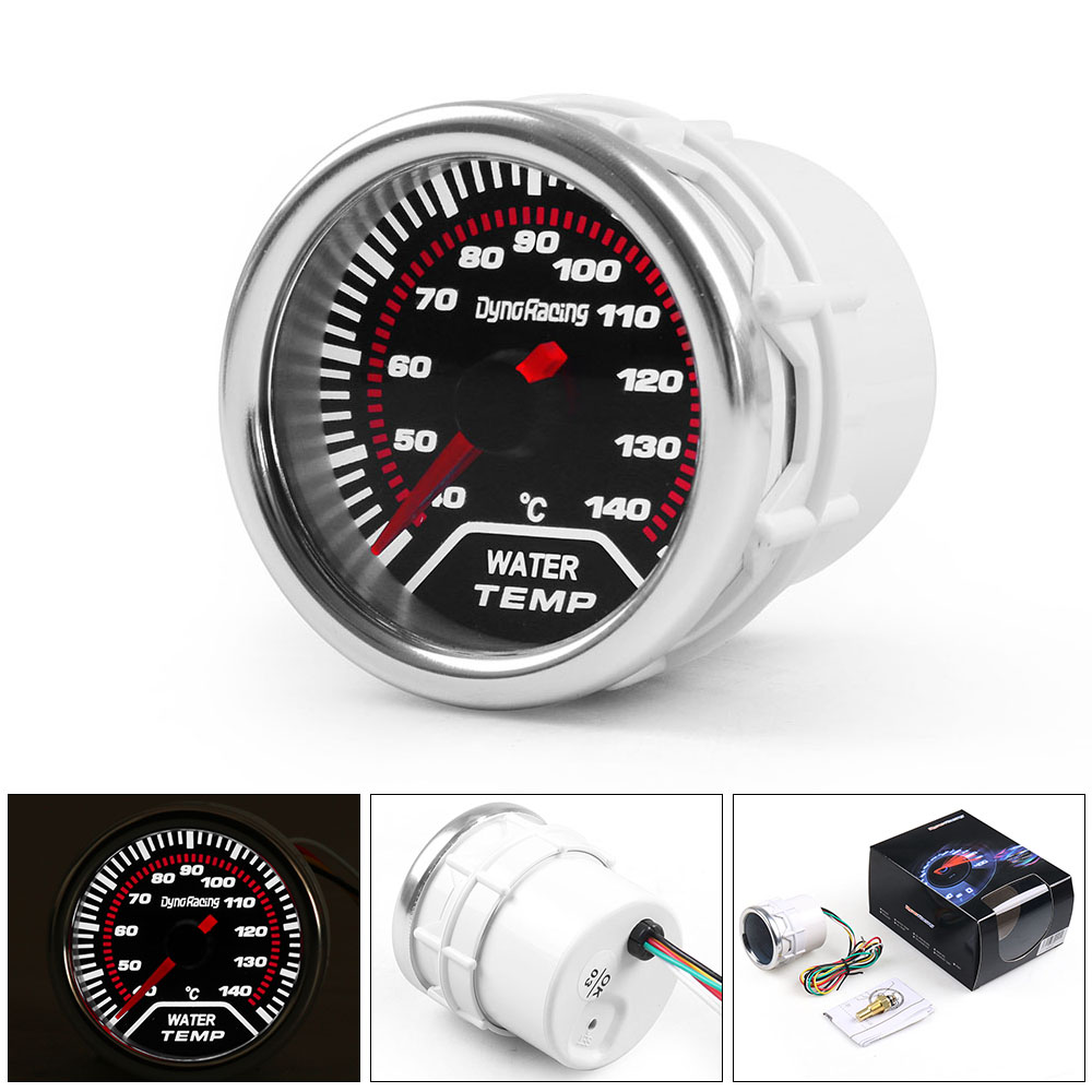 Dynoracing Car 2"52mm Smoke Lens Water Temperature Gauge 40~140 Celsius Water Temp meter Car Meter Car gauge TT101946