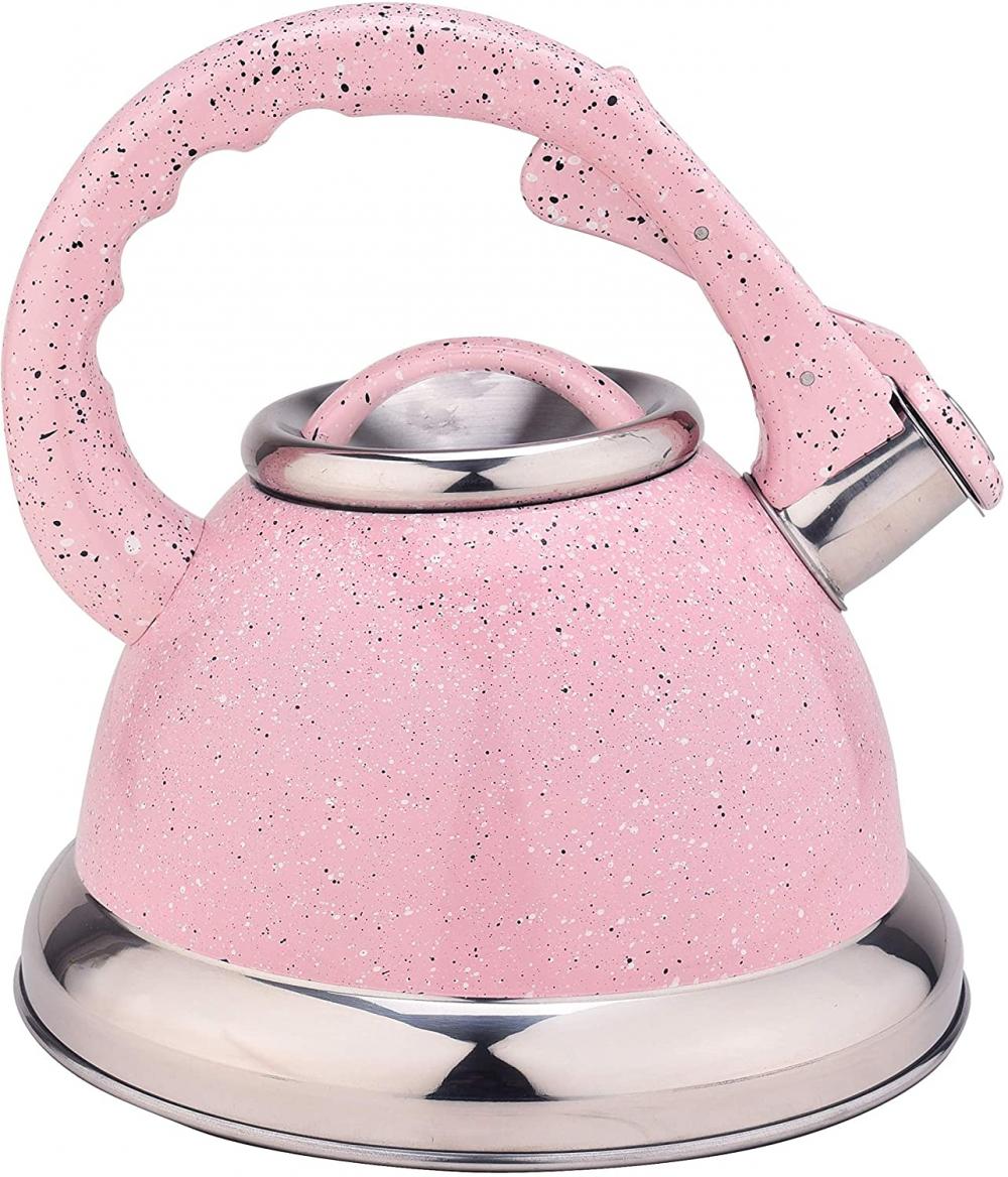 Pink Mirror Stainless Steel Whistling Water Kettle