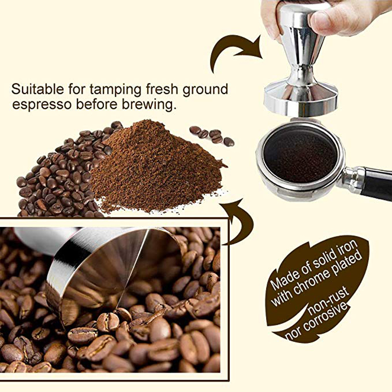 Stainless Steel 51mm Tamper Handmade Coffee Pressed Powder Hammer Espresso Maker Cafe Barista Tools Machine Accessories