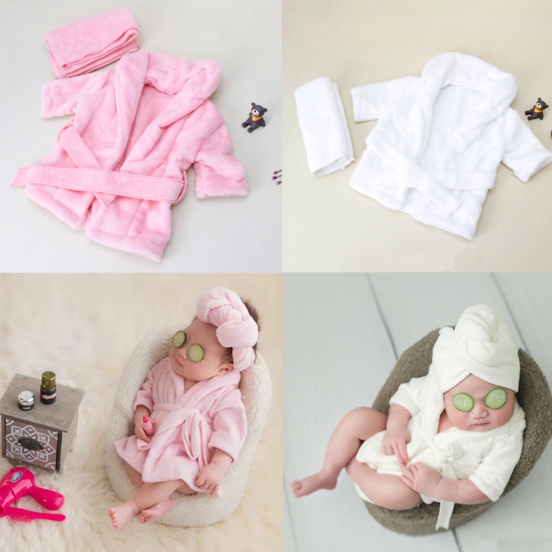 Super Soft Flannel Material Made Baby Towel Baby Washcloth Set Infant Bath Towel Newborn Baby Photography Props Bathrobe 0-6M
