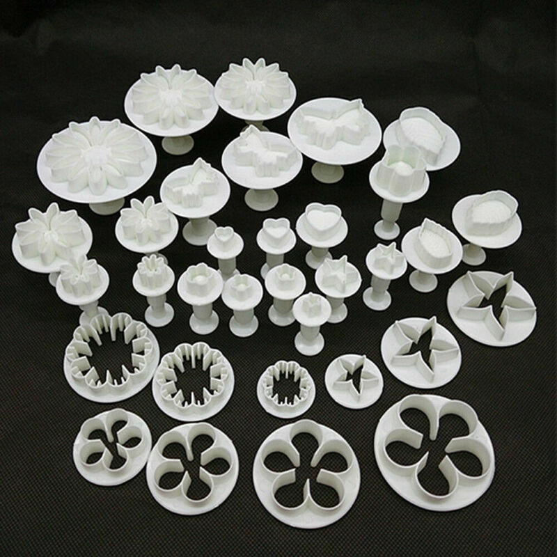 31pcs Plunger Fondant Cutter Cake Tools Cookie Mold Biscuit Mould DIY Craft 3D Bakeware Sets new