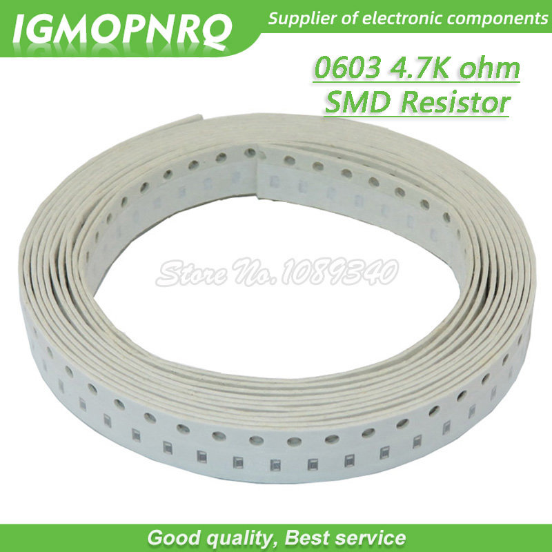 300PCS 0603 Chip Fixed Resistor SMD Resistor 4.7K ohm 4K7 472 IGMOPNRQ