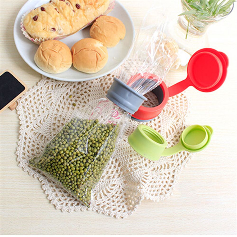 Plastic Food Storage Pot Snack Seal Bag Magic Cap Bag Cap Lid Sealing Device Multi-functional Food Kitchen Storage Tools Random