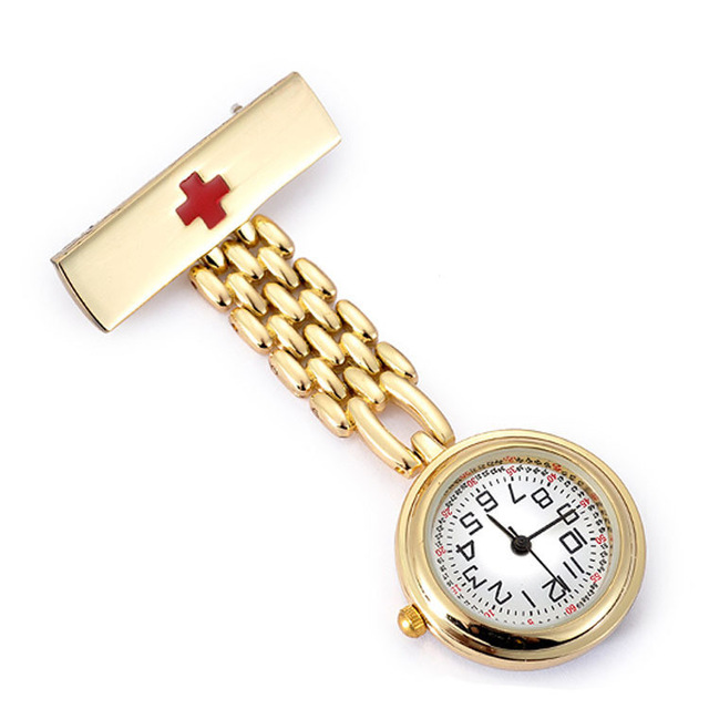 Clip-on Fob Quartz Brooch Hanging Nurse Watch Men Women Full Steel Medical Pocket Watch relogio Clock