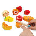 Dropshipping Simulation BBQ Cutting Set Wooden Toys For Kids Supermarket Cash Register Fruits/Dessert Kitchen Toys Educational