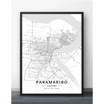 Paramaribo Suriname Map Poster