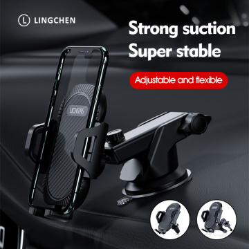LINGCHEN Sucker Car Phone Holder Mobile Phone Holder Stand in Car No Magnetic Mount Support For iPhone 12 11 Pro 8 Xiaomi Huiwei