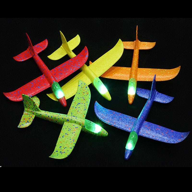 36/48 CM Hand Throw Airplane Flying Glider Luminous Planes Toys For Children Foam Aeroplane Model Fillers Flying Outdoor Game