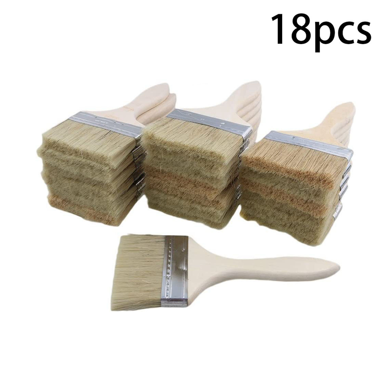 18 Pack of 4 Inch (89mm) Paint Brushes and Chip Paint Brushes for Paint Stains Varnishes Glues and Gesso