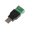 USB 2.0 Type A Male/Female to 5P Screw w/ Shield Terminal Plug Adapter Connecto