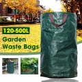 120L/272L/300L/500L Large Capacity Heavy Duty Garden Waste Bag Reusable Durable Waterproof Yard Grass Leaf Container Storage