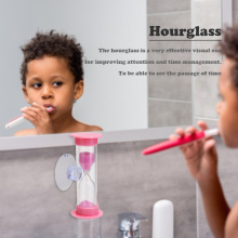 2min Plastic Hourglasses+Suction Cup Sand Handmade Fine Workmanship Plastic Sandglass Timer Children Time Unique Toys