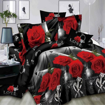 3d romantic wedding rose bedding set duvet cover pillow case queen twin size bed linen set