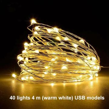 Copper Wire LED String Lights Holiday Lighting Fairy Garland For Christmas Tree Wedding Party Decoration USB Connect Party Decor