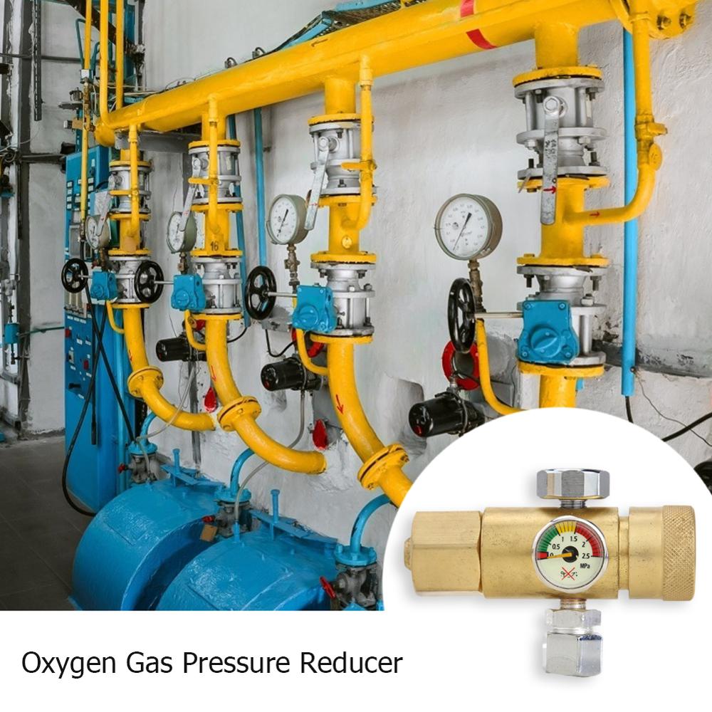 Air Compressor Pressure Regulator 0.4-25MPa Oxygen Gas Pressure Reducer Air Flow Regulator Gauge Meter Gas Measuring Tools