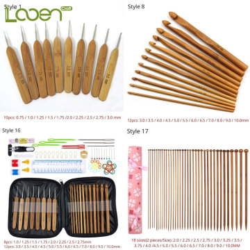 Looen Wooden Bamboo Crochet Hook Set For Knitting Needles And Crochet Hooks Needle Arts Craft Knitting Needles Set Sewing Tools