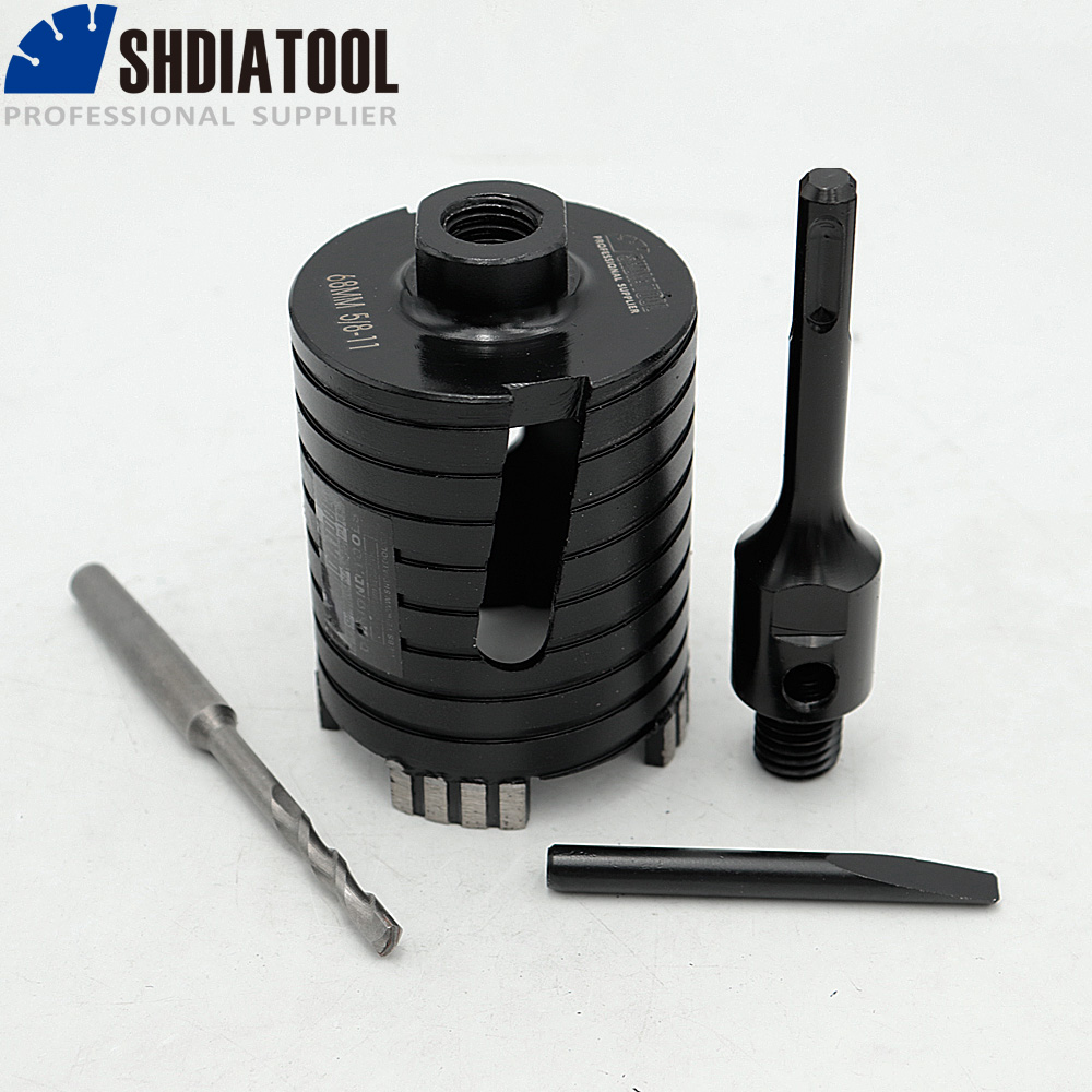 SHDIATOOL 2pcs Dia 68mm 5/8-11 Thread Laser Welded Diamond Core Drill Bit Including Center Drill and SDS-Plus Adapter
