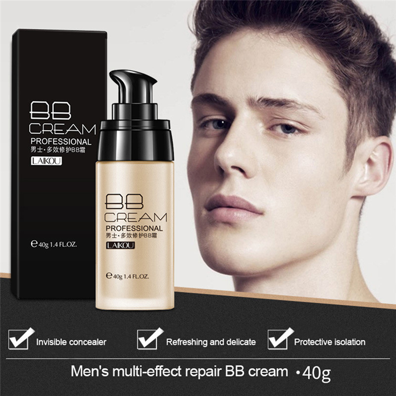 Men BB Cream Long Lasting Concealer Blemish Waterproof Oil-control Moisturizer Sun Block Not Greasy Makeup Men BB Cream Cosmetic