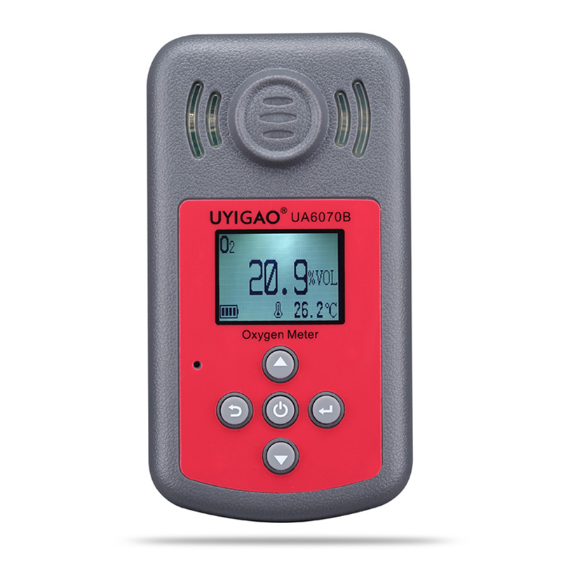 UYIGAO UA6070B Digital Oxygen Detector Portable Gas Analyzer Monitor Mini Gas Leak Detector O2 Tester 0-25%