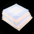 10/12 pcs 100% Cotton Handkerchiefs with Stripe Hankies Gift Set for Women Men Classic Plaid Handkerchief