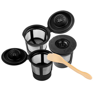 3PCS Coffee & Tea Pod Filters System Compatible For Keurig K Coffee Cup Reusable Coffee Filter With Coffee Spoon