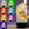DIY Diamond Painting LED Light Moon Bear Embroidery Night Lamp Ornament Kit SleepIing Lamp Room Decoration Household products