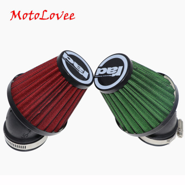MotoLovee Motorcycle Air Filter 28mm 38mm 42mm 48mm Cleaner Clamp-on 45 Degree Bend Air Intake Filters Motorbike Accessories