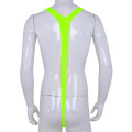 TiaoBug Men Bright Fluorescence Stretchy Novelty Mankini Thong Borat Swimsuit Male Swimming Beach Hot Sexy Swimwear Bathing Suit