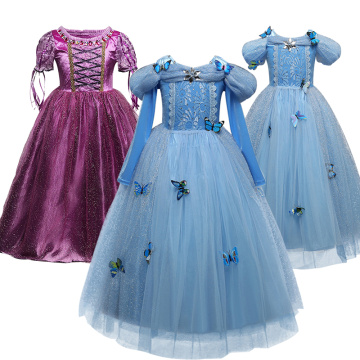 Girls Dress Princess Costume 4-10 Years Kids Dresses for Girls Brthday Party Dress up Halloween Carnival Chidlren Clothing