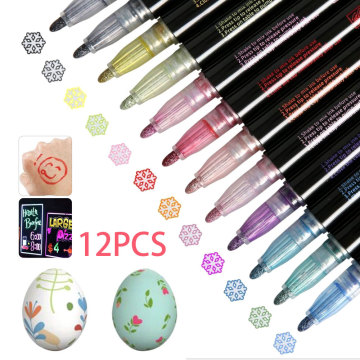 12 Color Double Line Outline Art Pen Marker Pen DIY Graffiti Outline Marker Pen Highlighter Scrapbook Bullet Diary Poster Card