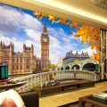 Custom Mural Wallpaper London Big Ben Building Landscape 3D Living Room Sofa TV Background Photo Wall Paper Home Decor Painting