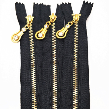 2-5pcs 18cm black nylon brass metal zipper closed automatic lock sewing process