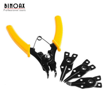 BINOAX 4-in-1 Multifunctional Snap Ring Pliers Interchangable Multi Tools Retaining Clip Circlip Combination