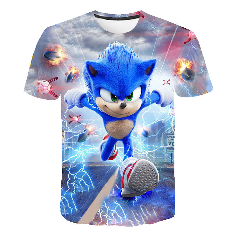 Summer Kids Clothes Short Sleeve 3D Cartoon Printed Sonic the Hedgehog T Shirt for Boys Streetwear Teenager Boys Children Tops