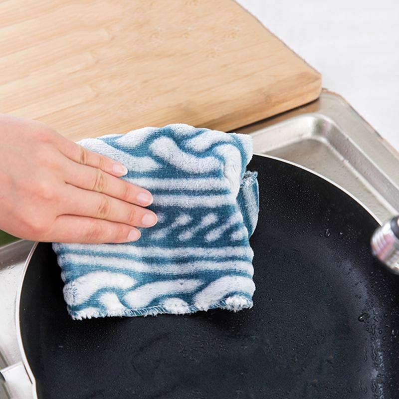 Kitchen Bamboo Non-oil Fiber Towels Towel Dish Cloth Hand Cleaning Dishcloth Home Washing Dish Kitchen cocina Cleaning Towel