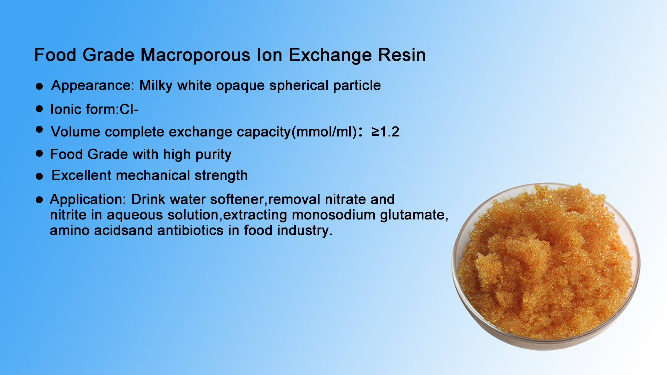 food grade ion exchange resin application