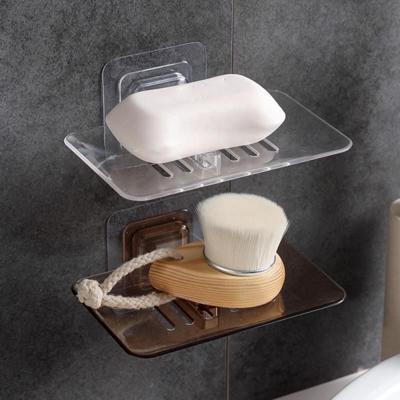 Plate Tray Holder Case Container Suction Bathroom Hardware Soap Dishes Bathroom Shower Soap Box Dish Storage