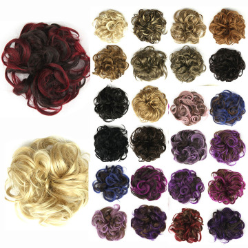 Women DIY Elastic Wig Hair Ring Curly Scrunchie Bun Chignon Ponytail Hairpiece Girls Hair Accessories Bud Head