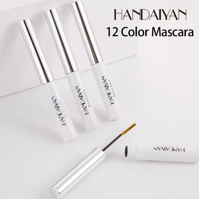 Makeup Tool 12 Color Mascara Blue Green Red Black White Liquid Eye Lashes Extension Mascara Waterproof Fast Dry Eyelashes TSLM1