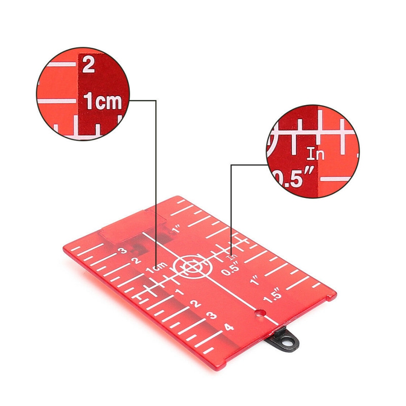 PINTUDY Magnetic Laser Target Card Plate Laser Level Tool Rotary Cross Line Laser Level Horizontal Vertical Multiusos Green Red