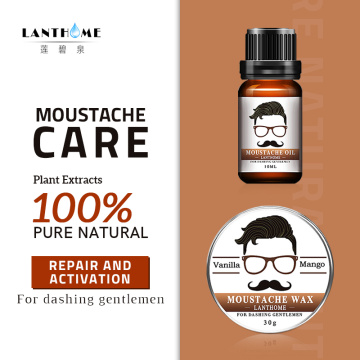 Lanthome Natural Men Beard Balm Moustache Cream Beard Oil Conditioner Beard Balm Health Moisturizing Grooming Wax Grow 10ml/30g